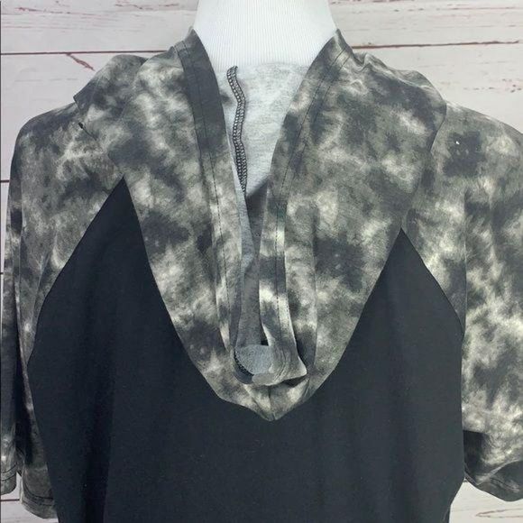 OT Revolution Men's Short Sleeve Black & Tie Dye Camo Hooded T Shirt Size‎ Large - Picture 5 of 8